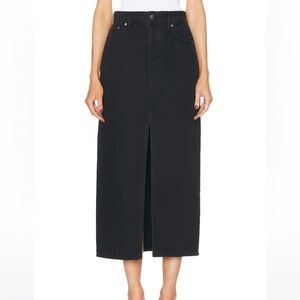 St Agni Denim Black Midi Skirt